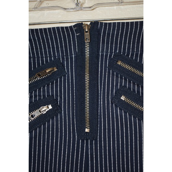 Silence + Noise Blue Pinstripe Pant w/ Zip Fly Size 4 - Picture 6 of 6